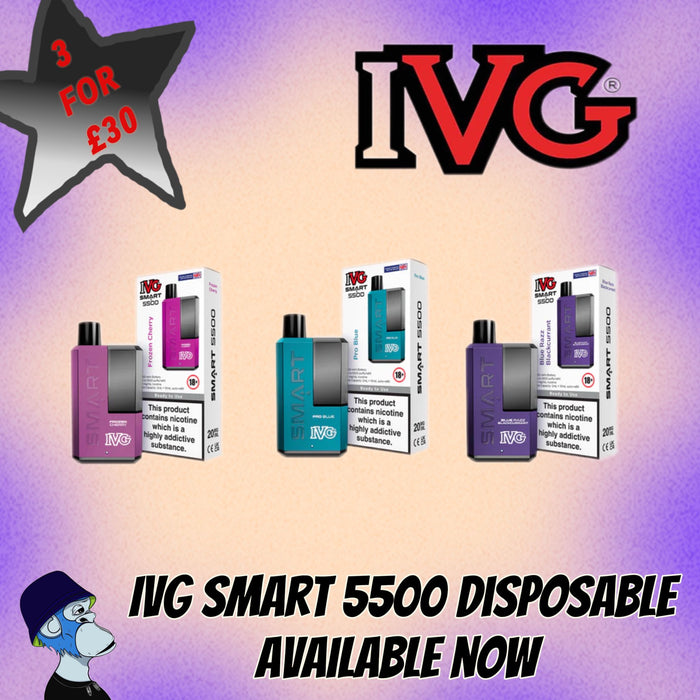 20mg IVG Smart 5500 Disposable Rechargeable Vape Kit 5500 Puffs