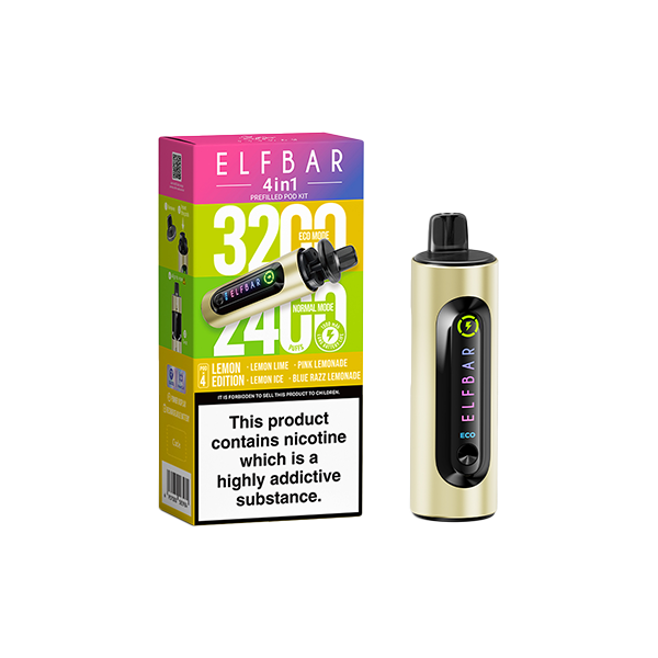 20mg Elf Bar 4 in 1  Pod Vape Kit 3200 Puffs