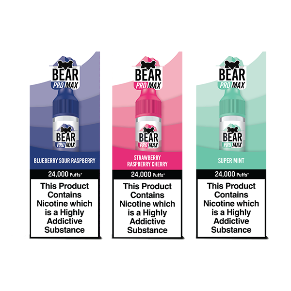 Bear Pro Max 75ml Shortfill includes 4X 20mg Salt Nic Shots