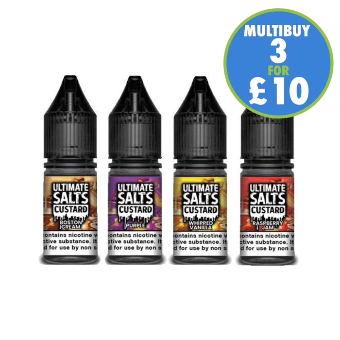 10MG Ultimate Puff Salts Custard 10ML Flavoured Nic Salts