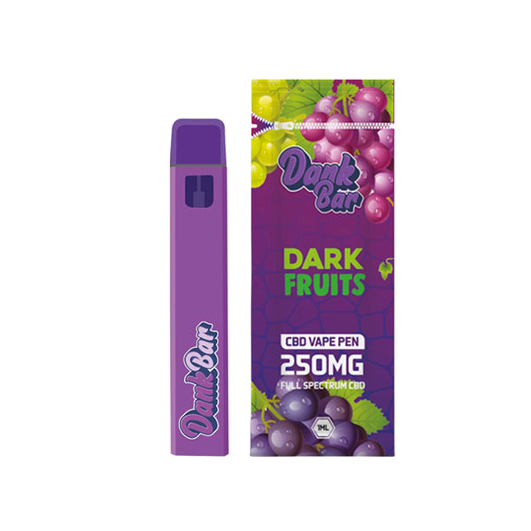 Dank Bar 250mg Full Spectrum CBD Vape Disposable by Purple Dank - 12 flavours