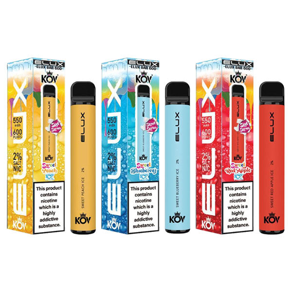 20mg Elux KOV Sweets Bar Disposable Vape Device 600 Puffs 3 FOR £12
